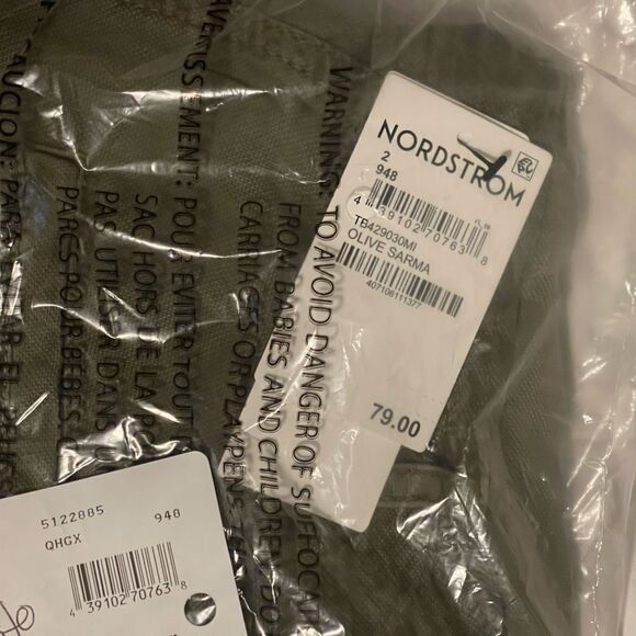 Treasure & Bond Olive Sarma High Rise Tie Paperbag Waist Cuffed Pants NWT Sz:2 - Picture 7 of 7